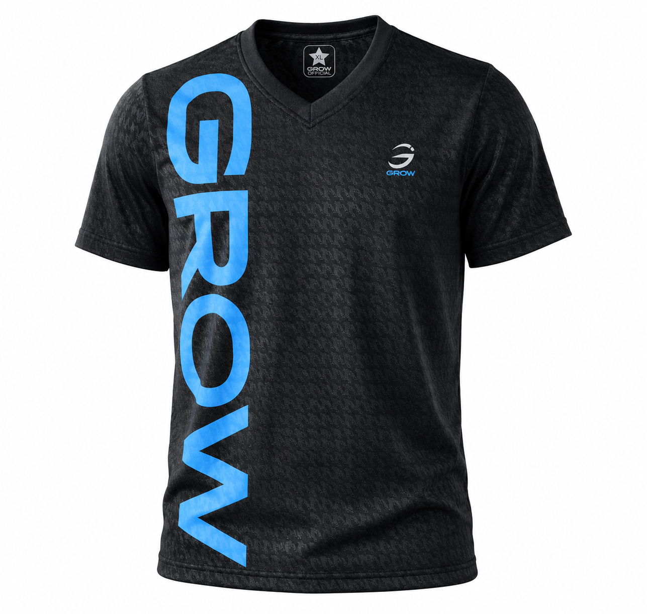 Camiseta GROW vert negra frente importada