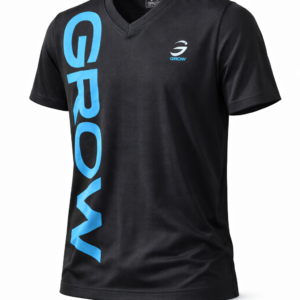 Camiseta GROW vert negra 3/4