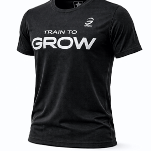 Camiseta GROW horiz negra 3/4