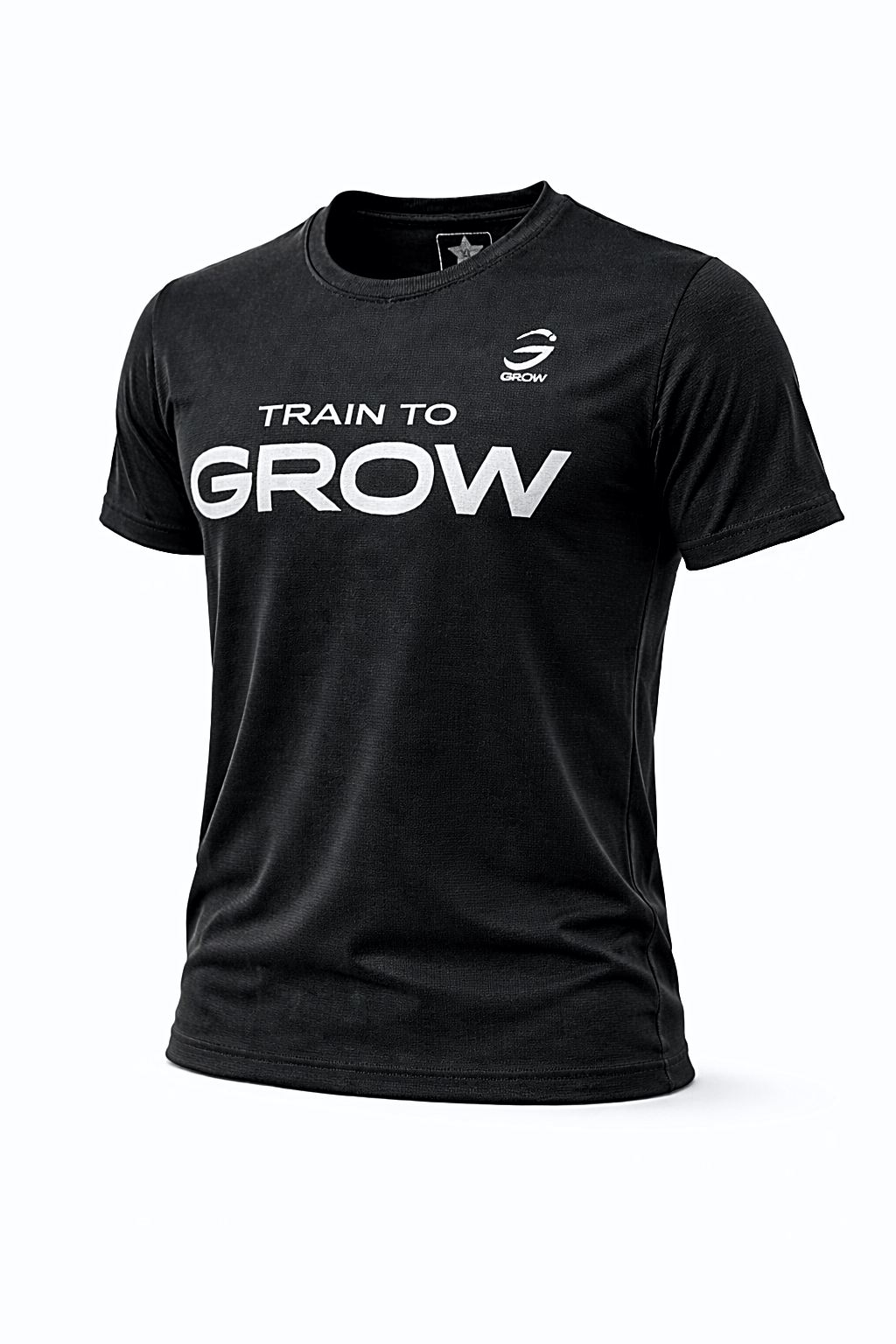 Camiseta GROW horiz negra 3/4